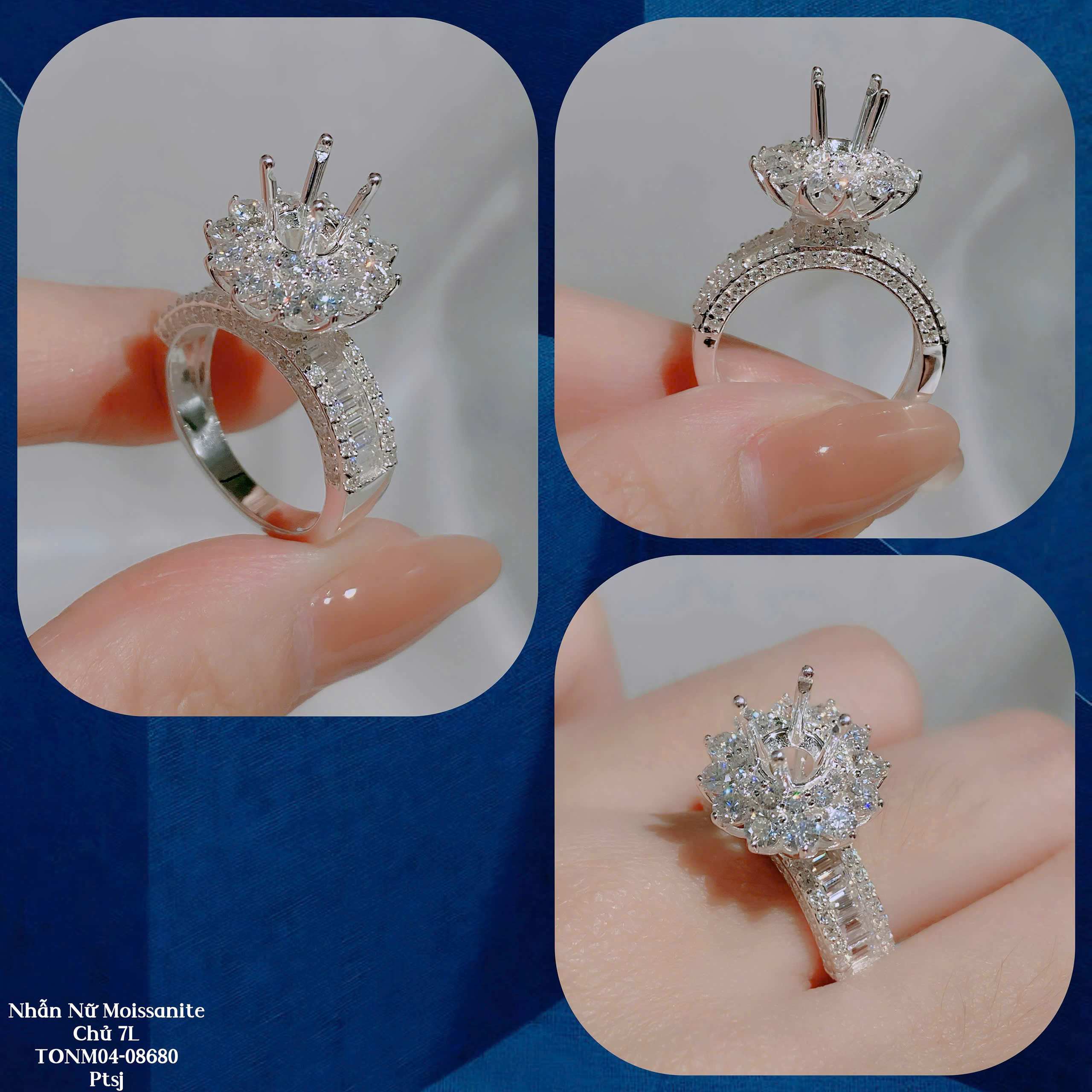 Nhẫn Moissanite 7.5